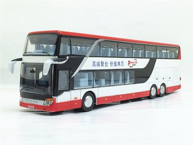 Sale High quality 1:32 alloy pull back bus model,high imitation Double sightseeing bus,flash toy vehicle, free shipping