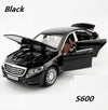 1/32 Maybach S600 Diecast Metal Car Models High Simulation Vehicle Toy With Light Music 6 Doors Can Be Opened Gifts For Children