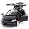 1:32 Alloy Car Model Tesla MODEL X90 Metal Diecast Toy Vehicles Car With Pull Back Flashing Musical Gift For Children's Race Car