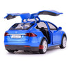 1:32 Alloy Car Model Tesla MODEL X90 Metal Diecast Toy Vehicles Car With Pull Back Flashing Musical Gift For Children's Race Car